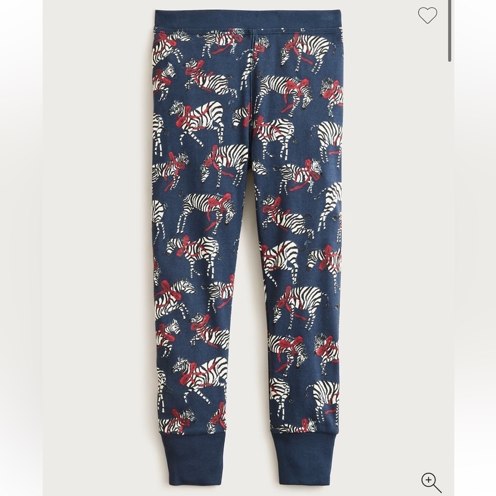 NWOT j crew zebra graphic Kids' long-sleeve cotton pajama bottoms